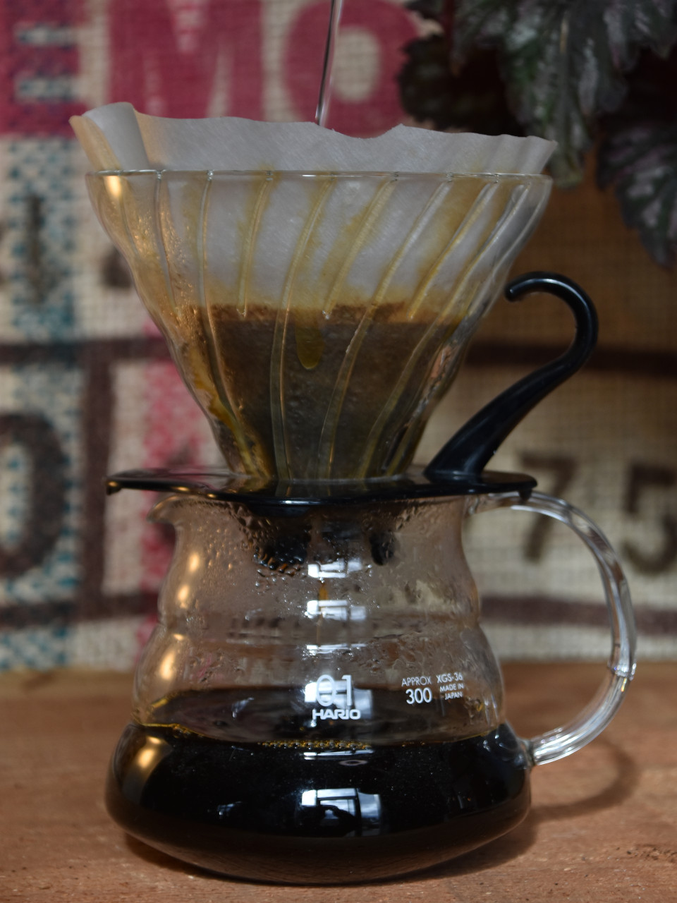 Traditionell gut, Filterkaffee mit dem Coffeemaker Bruehvorgang mit dem coffeemaker